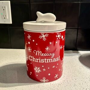 NWT•Meowy Christmas Treat Jar